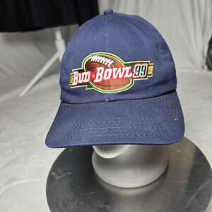 Vintage 1999 Bud Bowl Snapback Hat Cap Embroidered Navy Blue Budweiser‎